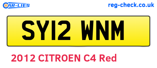 SY12WNM are the vehicle registration plates.