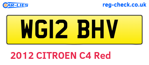 WG12BHV are the vehicle registration plates.