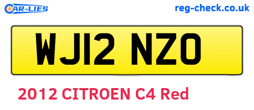 WJ12NZO are the vehicle registration plates.