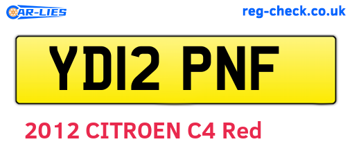 YD12PNF are the vehicle registration plates.