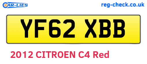 YF62XBB are the vehicle registration plates.