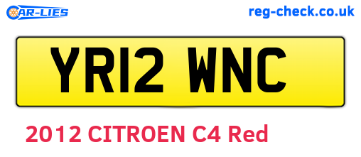 YR12WNC are the vehicle registration plates.