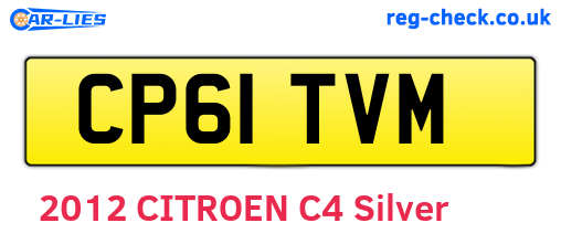 CP61TVM are the vehicle registration plates.