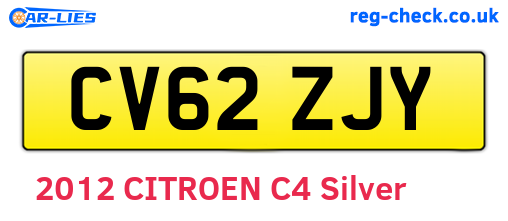 CV62ZJY are the vehicle registration plates.