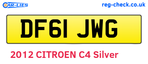 DF61JWG are the vehicle registration plates.