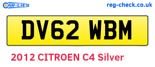 DV62WBM are the vehicle registration plates.