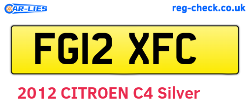 FG12XFC are the vehicle registration plates.