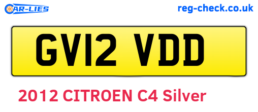 GV12VDD are the vehicle registration plates.