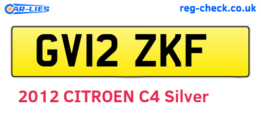 GV12ZKF are the vehicle registration plates.