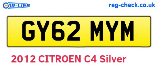GY62MYM are the vehicle registration plates.