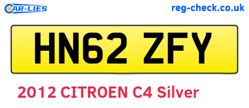 HN62ZFY are the vehicle registration plates.