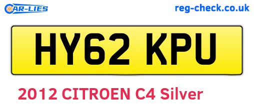 HY62KPU are the vehicle registration plates.