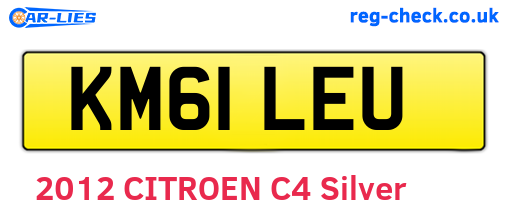 KM61LEU are the vehicle registration plates.