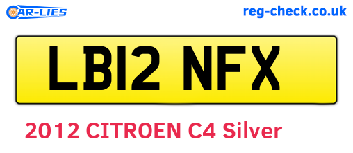 LB12NFX are the vehicle registration plates.
