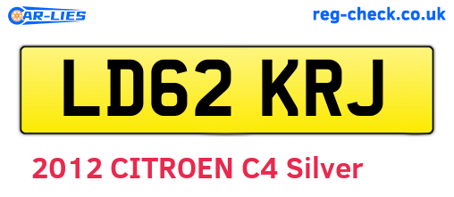 LD62KRJ are the vehicle registration plates.