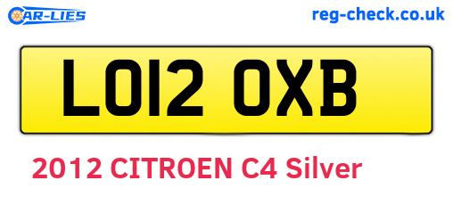 LO12OXB are the vehicle registration plates.