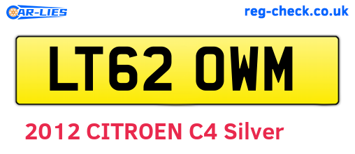 LT62OWM are the vehicle registration plates.