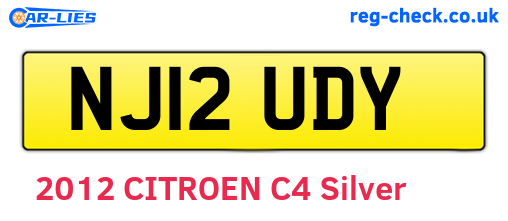 NJ12UDY are the vehicle registration plates.