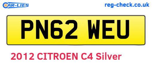 PN62WEU are the vehicle registration plates.