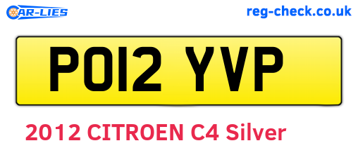 PO12YVP are the vehicle registration plates.