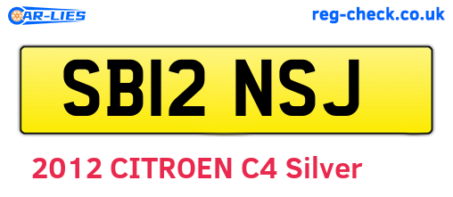 SB12NSJ are the vehicle registration plates.