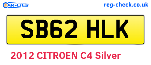 SB62HLK are the vehicle registration plates.