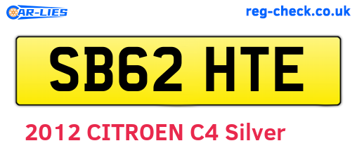 SB62HTE are the vehicle registration plates.