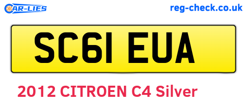SC61EUA are the vehicle registration plates.