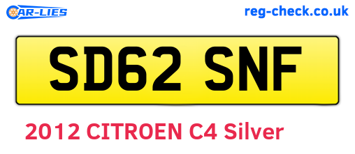 SD62SNF are the vehicle registration plates.