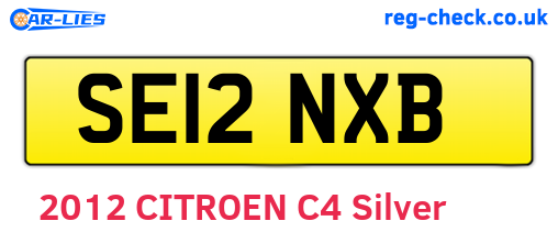 SE12NXB are the vehicle registration plates.