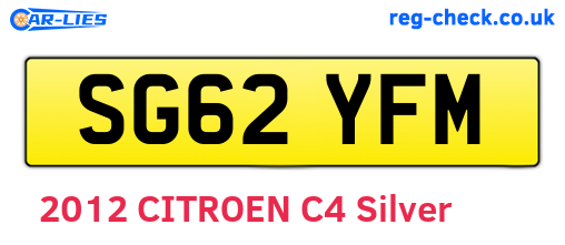 SG62YFM are the vehicle registration plates.
