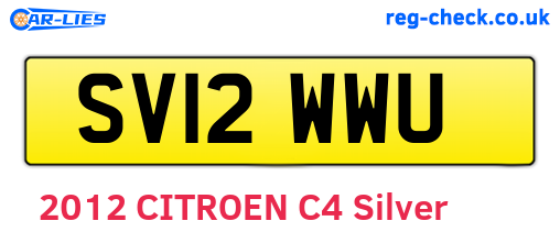 SV12WWU are the vehicle registration plates.