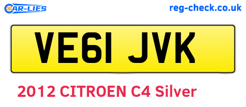 VE61JVK are the vehicle registration plates.