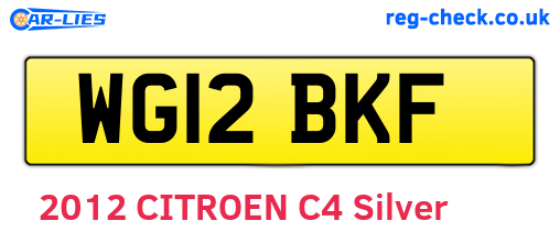 WG12BKF are the vehicle registration plates.