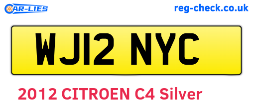WJ12NYC are the vehicle registration plates.