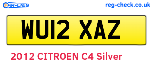 WU12XAZ are the vehicle registration plates.