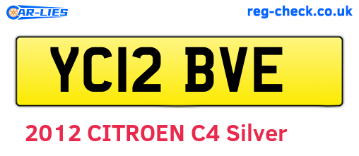 YC12BVE are the vehicle registration plates.