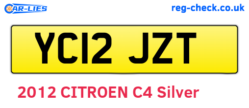 YC12JZT are the vehicle registration plates.
