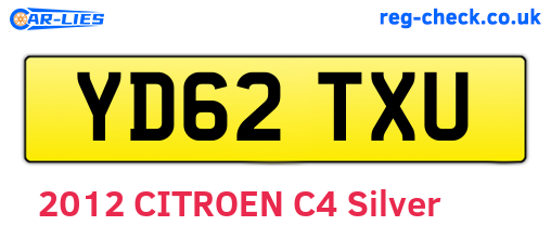 YD62TXU are the vehicle registration plates.