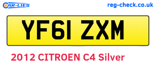 YF61ZXM are the vehicle registration plates.