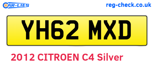 YH62MXD are the vehicle registration plates.