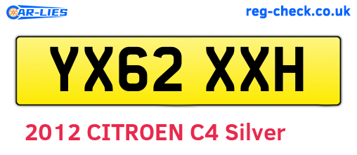 YX62XXH are the vehicle registration plates.