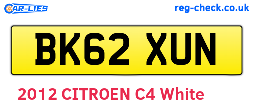 BK62XUN are the vehicle registration plates.