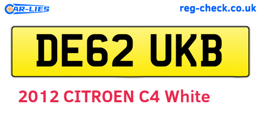 DE62UKB are the vehicle registration plates.