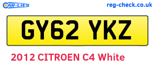 GY62YKZ are the vehicle registration plates.