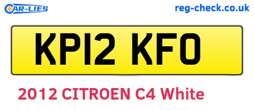KP12KFO are the vehicle registration plates.