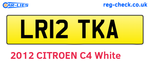 LR12TKA are the vehicle registration plates.