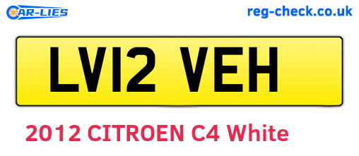 LV12VEH are the vehicle registration plates.