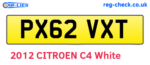 PX62VXT are the vehicle registration plates.
