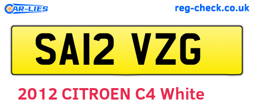 SA12VZG are the vehicle registration plates.